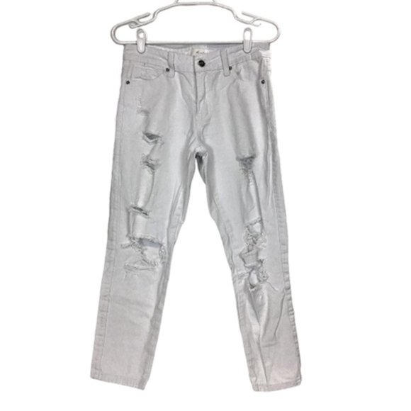 Kancan Distressed Destroyed White Denim Jeans - Picture 1 of 9
